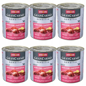 ANIMONDA GranCarno Sensitive karma mokra dla psa Wołowina Ziemniak 6 x 800g