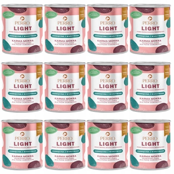 PERRO Light Monobiałkowa karma mokra dla psa Jagnięcina warzywa 12 x 800g