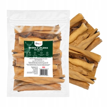Przysmak dla psa Skóra z jelenia bez włosa 200g GACZOO naturalny gryzak