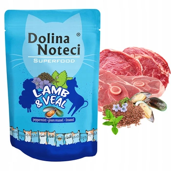 Dolina Noteci Superfood mokra karma dla kota 85g Cielęcina Jagnięcina