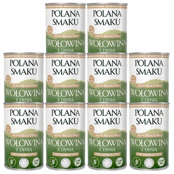 Mokra karma monobiałkowa dla psa Polana Smaku Wołowina z dynią 10 x 400g