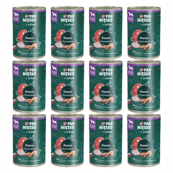 PAN MIĘSKO z Ziołami Karma mokra dla psa Pasztet Krewetki 12 x 400g