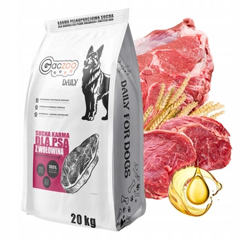 Sucha karma dla psa Gaczoo Daily Wołowina 20 kg Adult Dog z Witaminami