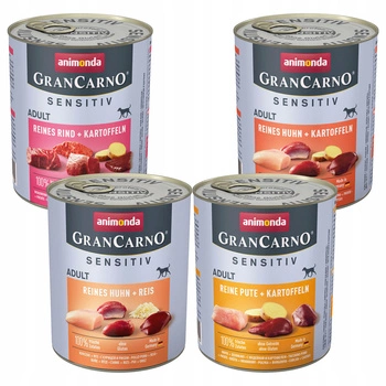 ANIMONDA GranCarno Sensitive karma mokra dla psa Mix Smaków 4 x 800g