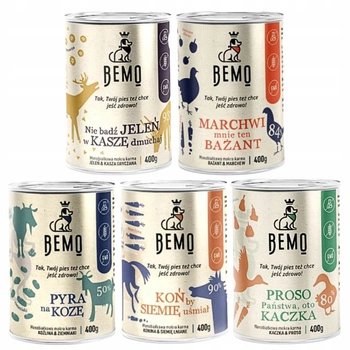 BEMO karma mokra dla psa mix smaków 5 x 400 g Monobiałkowa