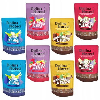 DOLINA NOTECI SUPERFOOD Karma mokra dla psa mix smaków 8 x 300g