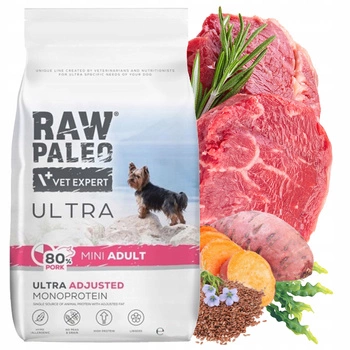 RAW PALEO ULTRA MINI Adult Wieprzowina karma sucha dla psa 8 kg bezzbożowa