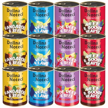 DOLINA NOTECI SUPERFOOD Karma mokra dla psa mix smaków 12 x 400g