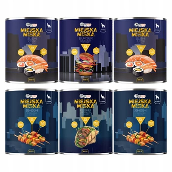Gaczoo Miejska Miska bezzbożowa karma mokra dla psa mix smaków 6 x 800g