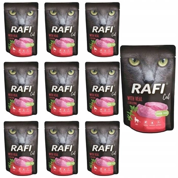 RAFI CAT Karma mokra dla kota Dolina Noteci Cielęcina 10 x 100g bezzbożowa