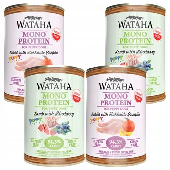 WATAHA Mono Puppy karma mokra dla szczeniąt Mix smaków 4 x 400g