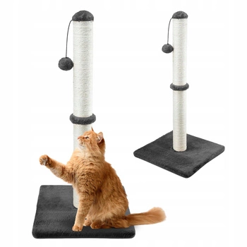 Drapak dla kota Gaczoo słupek z piłeczką ciemny szary 40 x 40 x 72 cm