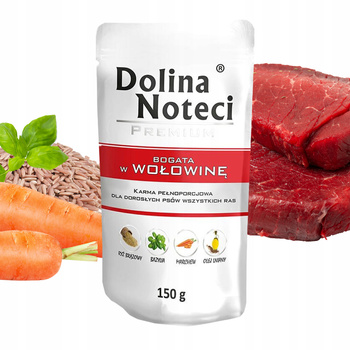 DOLINA NOTECI Premium mokra karma dla psa bogata w Wołowinę 150g