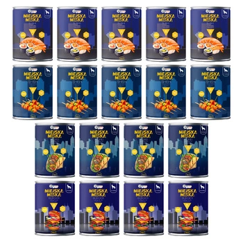 Gaczoo Miejska Miska bezzbożowa karma mokra dla psa Mix smaków 18 x 400g