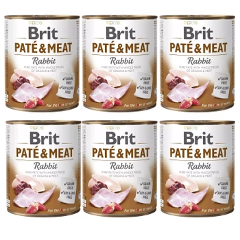 Brit Pate & Meat 6 x 800g Rabbit mokra karma dla psa 