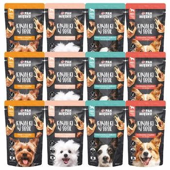 Pan Mięsko Kawałki w sosie mokra karma dla psa mix 12 x 150g