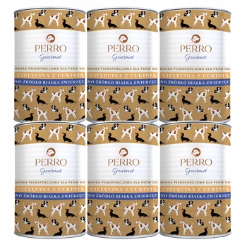 PERRO Gourmet Karma mokra dla psa Cielęcina z cukinią 6 x 400g