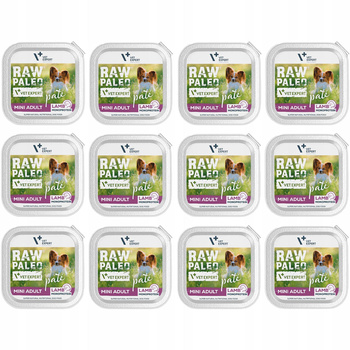 RAW PALEO PATE Mini Adult Jagnięcina karma dla psa mokra 12 x 150g bez zbóż