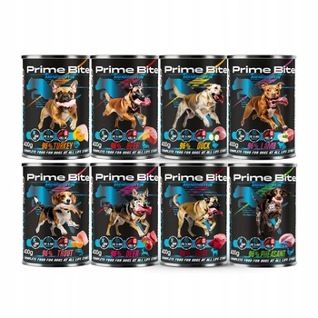 GAME DOG Prime Bite Monoprotein mokra karma dla psa mix smaków 8 x 400g