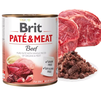 BRIT PATE & MEAT Karma mokra dla psa Wołowina 800g Bezzbożowa