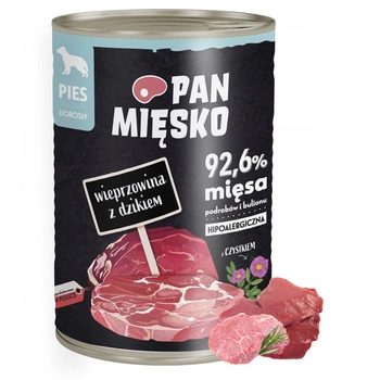 Pan Mięsko Karma mokra dla psa Wieprzowina Dzik 400g