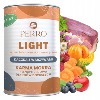 Perro LIGHT Monobiałkowa karma mokra dla psa Kaczka z warzywami 400g
