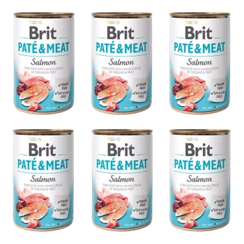 BRIT PATE & MEAT Karma mokra dla psa Łosoś 6x400g