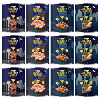 Gaczoo Miejska Miska bezzbożowa karma mokra dla psa mix smaków 12 x 800g