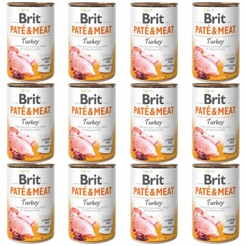 Brit Pate & Meat 12 x 400g Turkey mokra karma dla psa