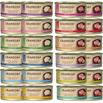 GRANDORF zdrowa karma mokra dla kota mix smaków 24 x 70g Bezzbożowa