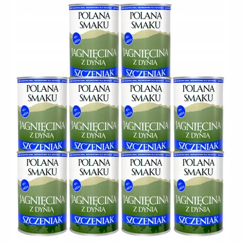 Mokra karma monobiałkowa dla szczeniąt Polana Smaku Junior Jagnięcia z dynią 10 x 400 g 