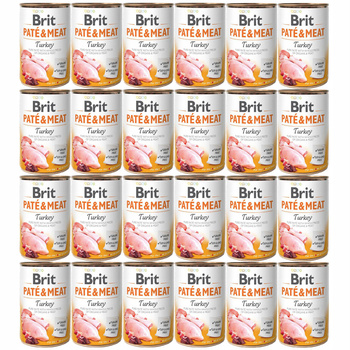 BRIT PATE & MEAT Karma mokra dla psa Indyk 24 x 400g