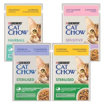 Purina Cat Chow mokra karma dla kota w sosie Mix Smaków 4 x 85g 