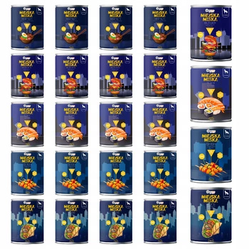 Gaczoo Miejska Miska bezzbożowa karma mokra dla psa Mix smaków 24 x 400g
