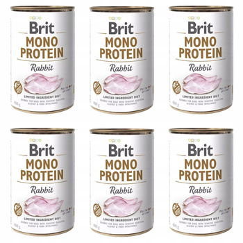 BRIT MONO Protein Karma mokra dla psa Królik 6 x 400g