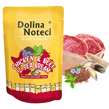 Dolina Noteci Superfood mokra karma dla kota kurczak wołowina 85g