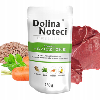 DOLINA NOTECI Premium mokra karma dla psa bogata w Dziczyznę 150g