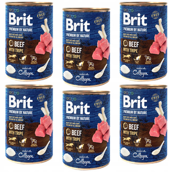 BRIT BY NATURE Karma mokra dla psa Wołowina 6 x 400g Bezzbożowa