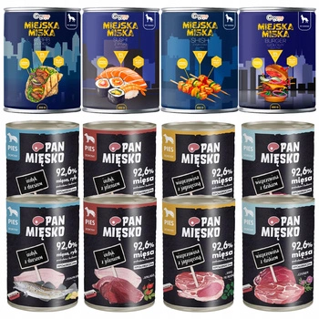 Pan Mięsko Miejska Miska Gaczoo karma mokra dla psa mix smaków 12 x 400g