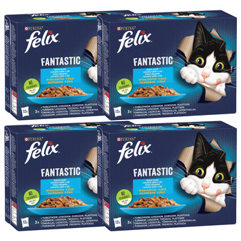 PURINA Felix Fantastic karma mokra dla kota rybny mix smaków 48 x 85g