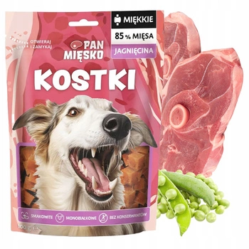 PAN MIĘSKO Kostki Naturalny Smakołyk przysmak dla psa Jagnięcina 100g