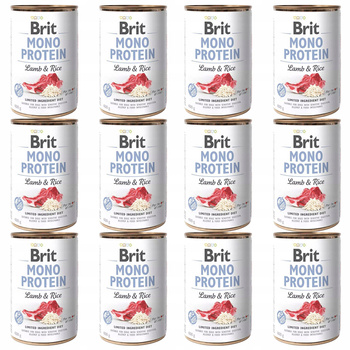 BRIT MONO Protein Karma mokra dla psa Jagnięcina Ryż 12 x 400g monobiałkowa