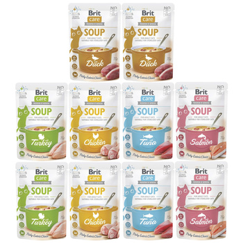 BRIT CARE SOUP karma mokra zupa dla kota mix smaków 10 x 75g zdrowa