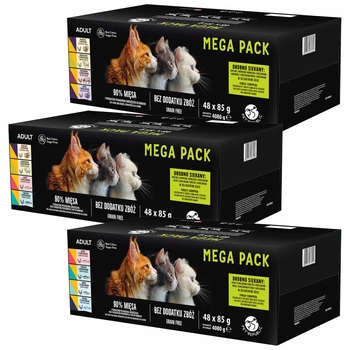 PET REPUBLIC Saszetka karma mokra dla kota mix smaków 144 x 85g