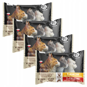 PET REPUBLIC Mix Smaków mięsny karma dla kota mokra saszetka 16 x 100g