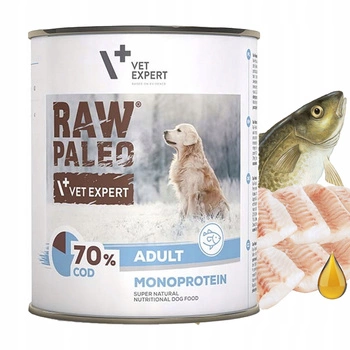 RAW PALEO Karma mokra dla psa Dorsz 800g Bezzbożowa
