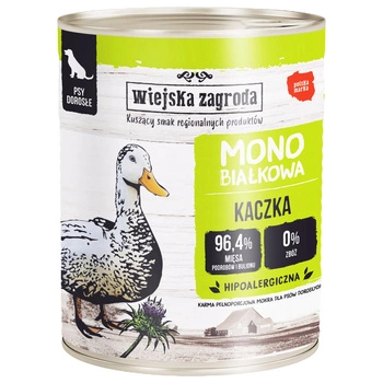 Wiejska Zagroda MONOPROTEIN Karma mokra dla psa Kaczka 800g