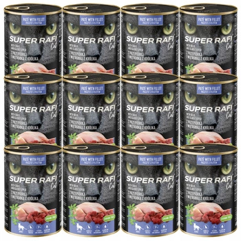 SUPER RAFI Cat karma mokra dla kota Przepiórka 12 x 400g