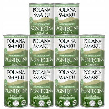 Mokra karma monobiałkowa dla psa Polana Smaku Jagnięcina batat 10 x 400g