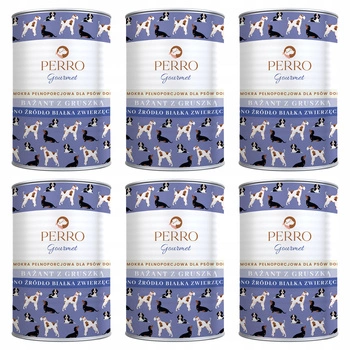 Perro Gourmet Monobiałkowa Karma Mokra dla psa Bażant z Gruszką 6 x 400g